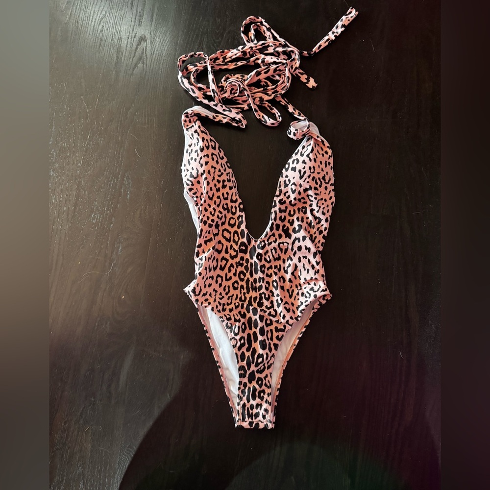 Pink Lily Pink Leopard Print One-Piece Swimsuit